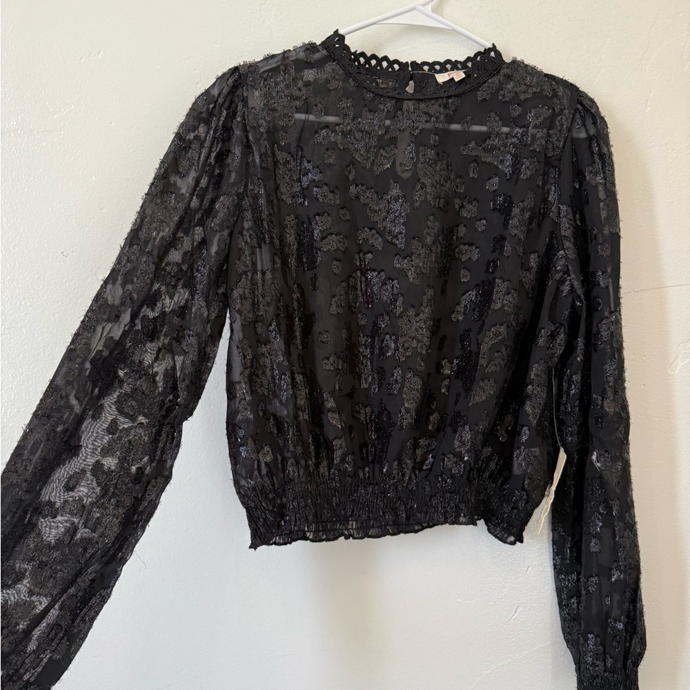 Elegant Black Lace Women's Top